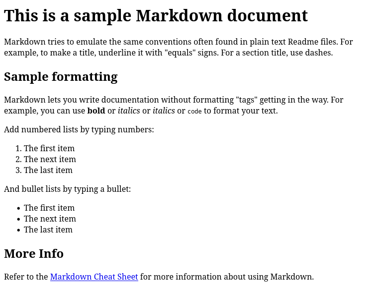 Markdown sample
