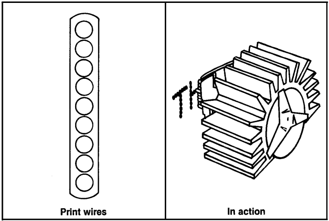 The print head from an Epson FX-80 printer