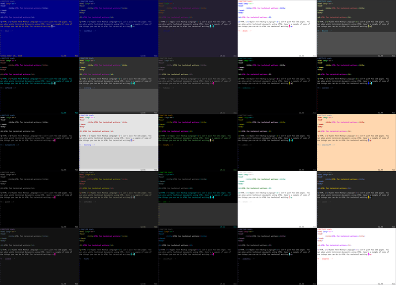 A montage of all the Vim color schemes