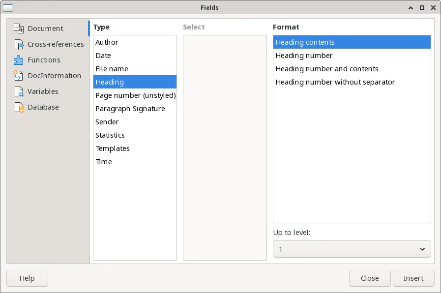 Adding the chapter title as a field