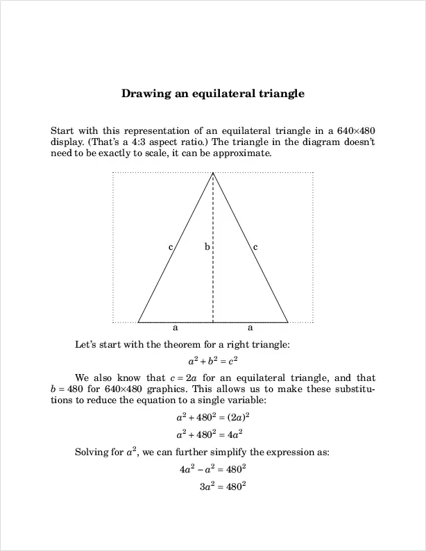 The formatted output, page 1