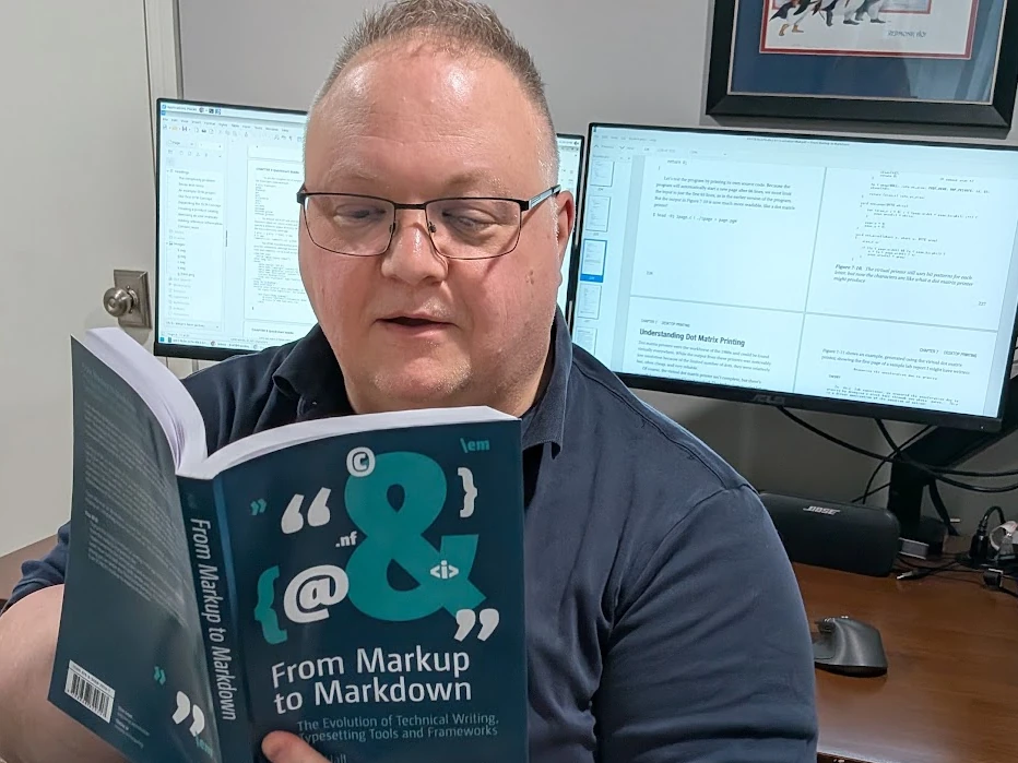 a man reads a book, From Markup to Markdown
